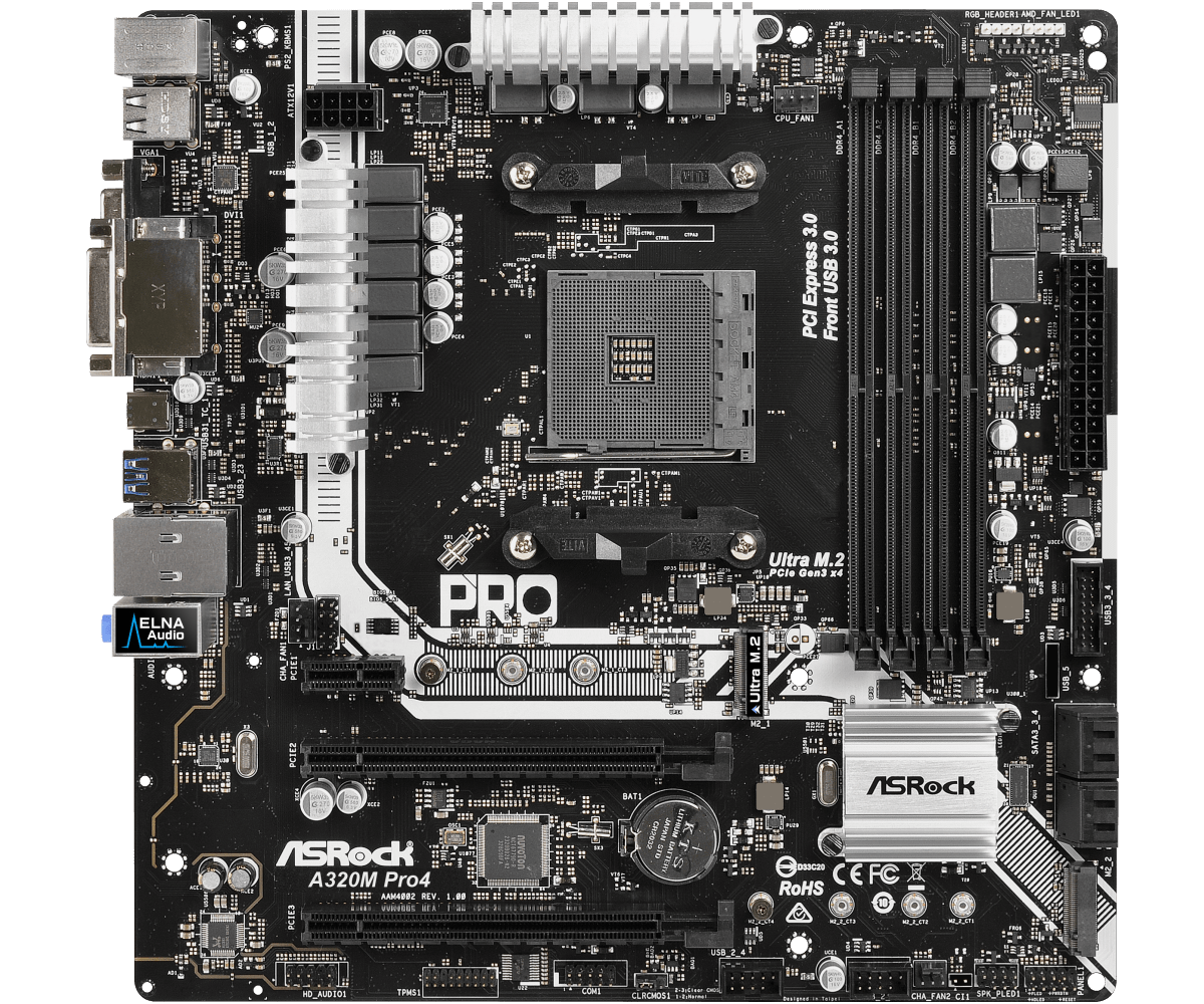 Asrock a320m pro4 f какие процессоры поддерживает